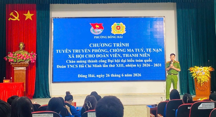 Công an phường Đông Hải: Tuyên truyền phòng, chống ma túy cho đoàn viên, thanh niên